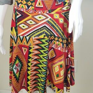 NWOT LuLa Roe girls Azure geometric skirt size 14