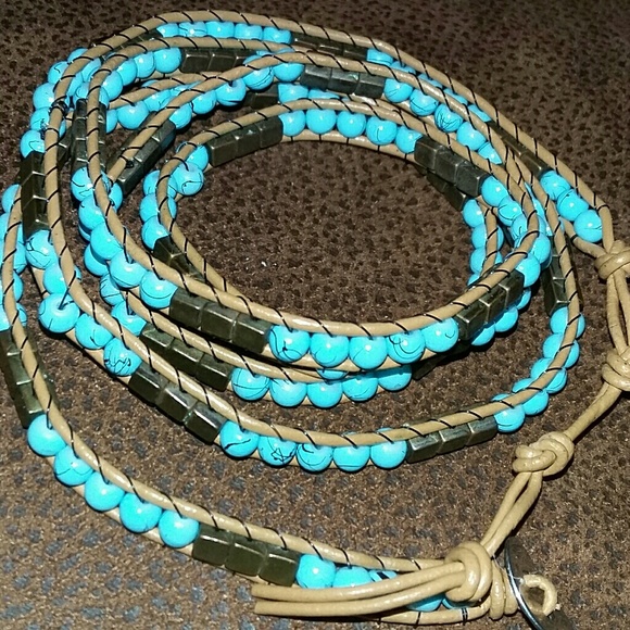 Turquoise Beaded Wrap Bracelet - Picture 4 of 8