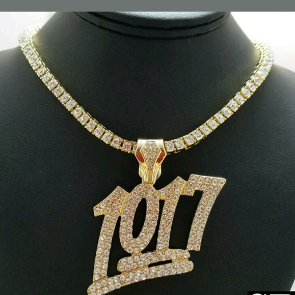 14K GOLD PLATED ICED OUT CHAIN - Picture 1 of 2