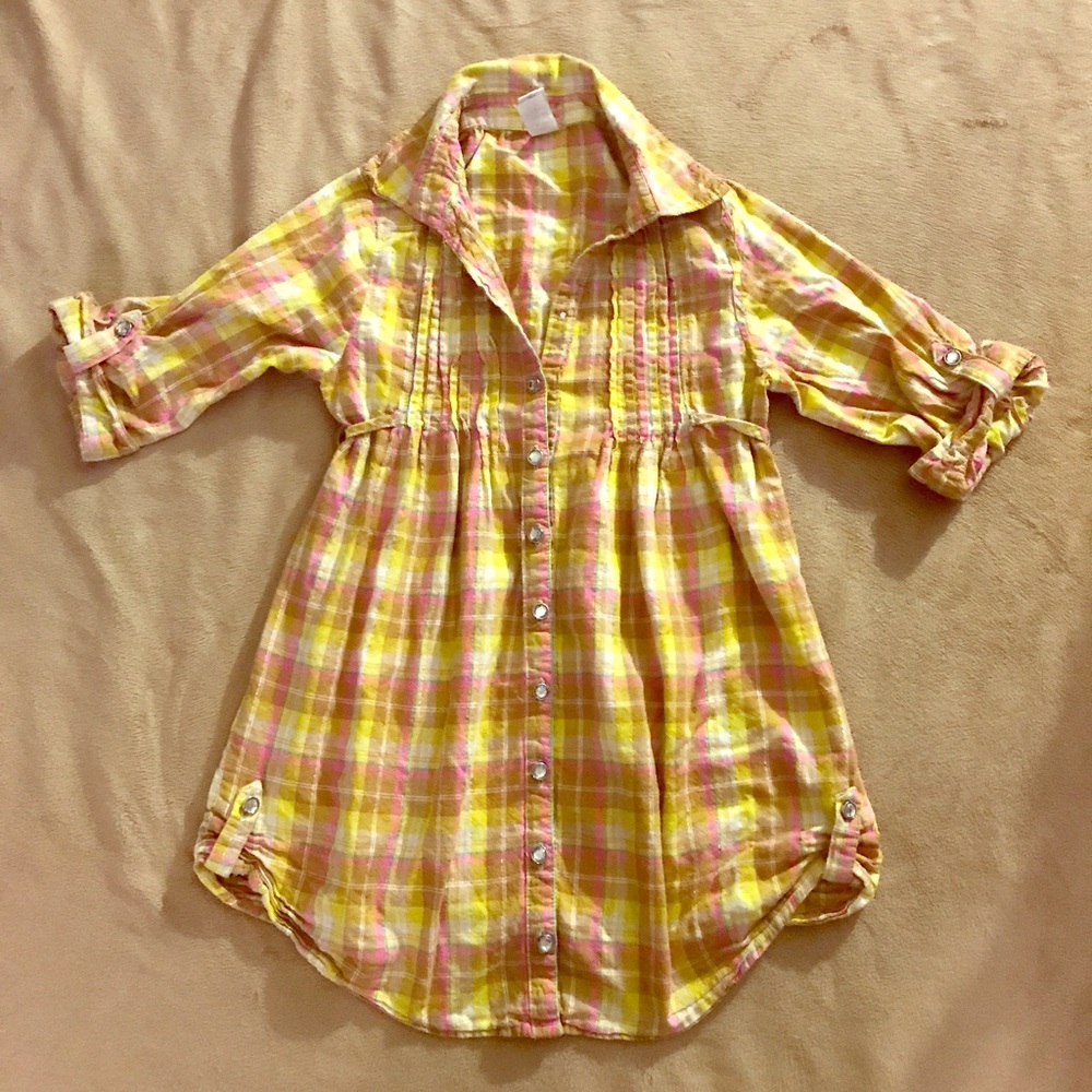Plaid collared tunic top