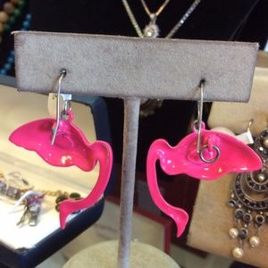 Vintage Jewelry - HOT Pink Flamingo Earrings Zoo Vintage Jewelry - HOT Pink Flamingo Earrings Zoo