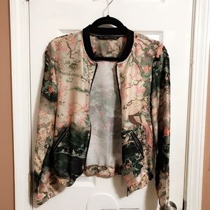 Zara Satin Bomber Jacket Zara Satin Bomber Jacket