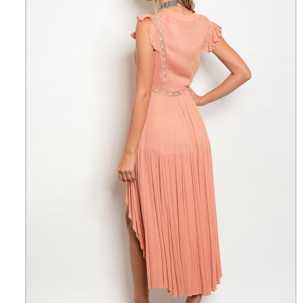 LAST 1 peach high low lace boho dress - Picture 4 of 6