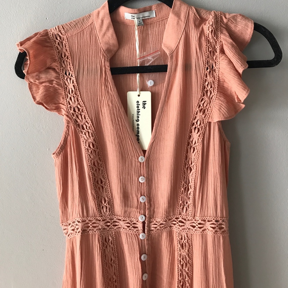 LAST 1 peach high low lace boho dress - Picture 5 of 6