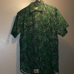 Marijuana Print Bottom Up Shirt[New]