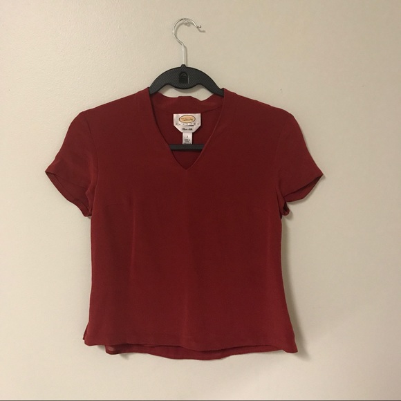 Talbots Tops - Cherry Red Pure Silk Top