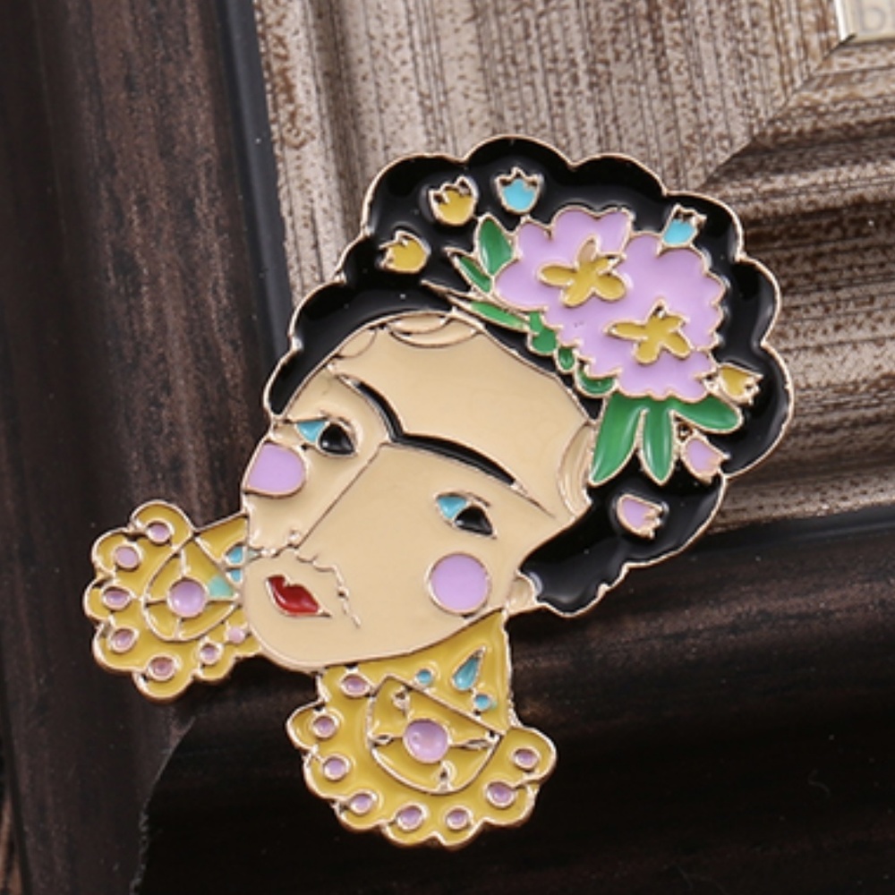 NEW Frida Kahlo Self Portrait Inspired Enamel Pins - Picture 2 of 8