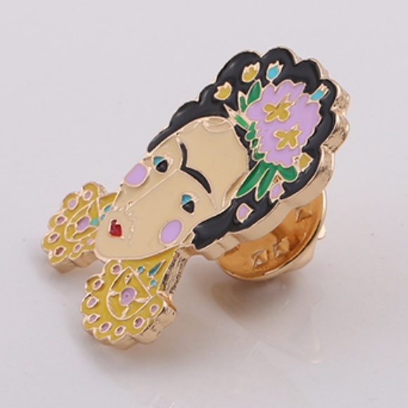 NEW Frida Kahlo Self Portrait Inspired Enamel Pins - Picture 5 of 8