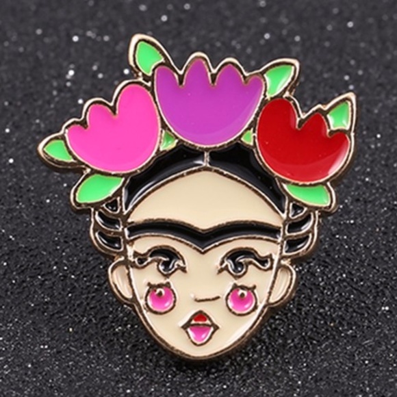 NEW Frida Kahlo Self Portrait Inspired Enamel Pins - Picture 3 of 8