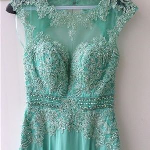 Mint gown.