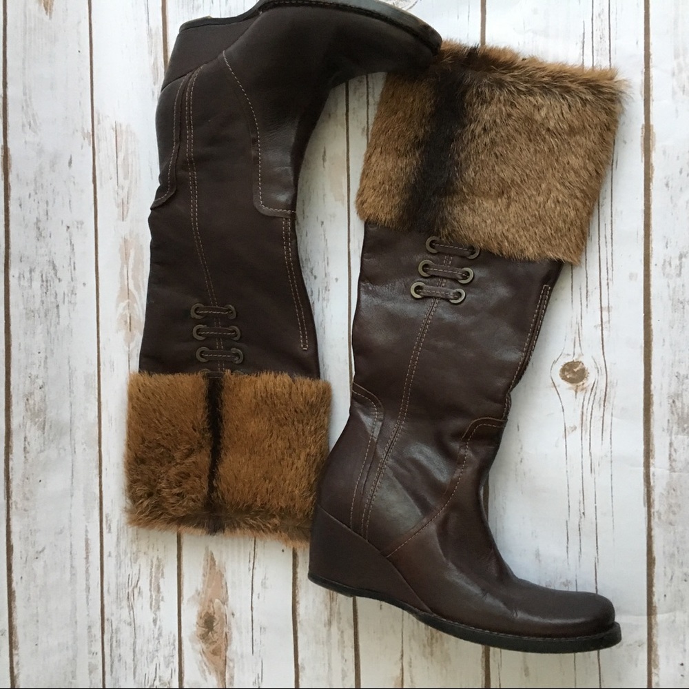 Appazza • 'Persefone' Leather & Fur Trim Boots