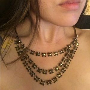 Anthropologie layered-gold flowers necklace