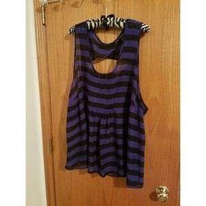 Black and dark blue striped top Black and dark blue striped top