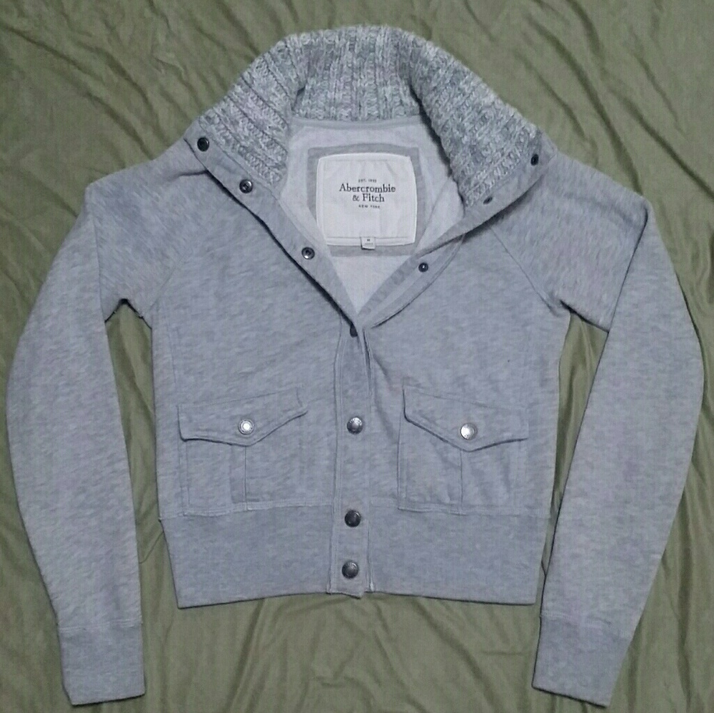 A&F Button Down Sweater with Crochet Top