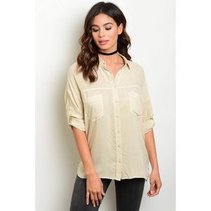 🆕 Women's Khaki Soft Button Up Blouse 🆕 Women's Khaki Soft Button Up Blouse