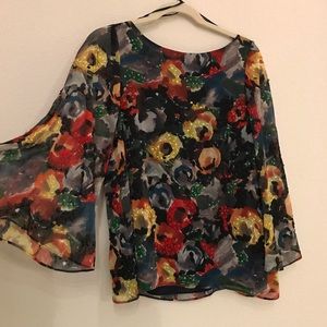 Alice + Olivia floral beaded top Alice + Olivia floral beaded top