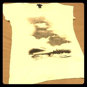 H&M - Casual Shirt  - White with Black Art 🌪🌊