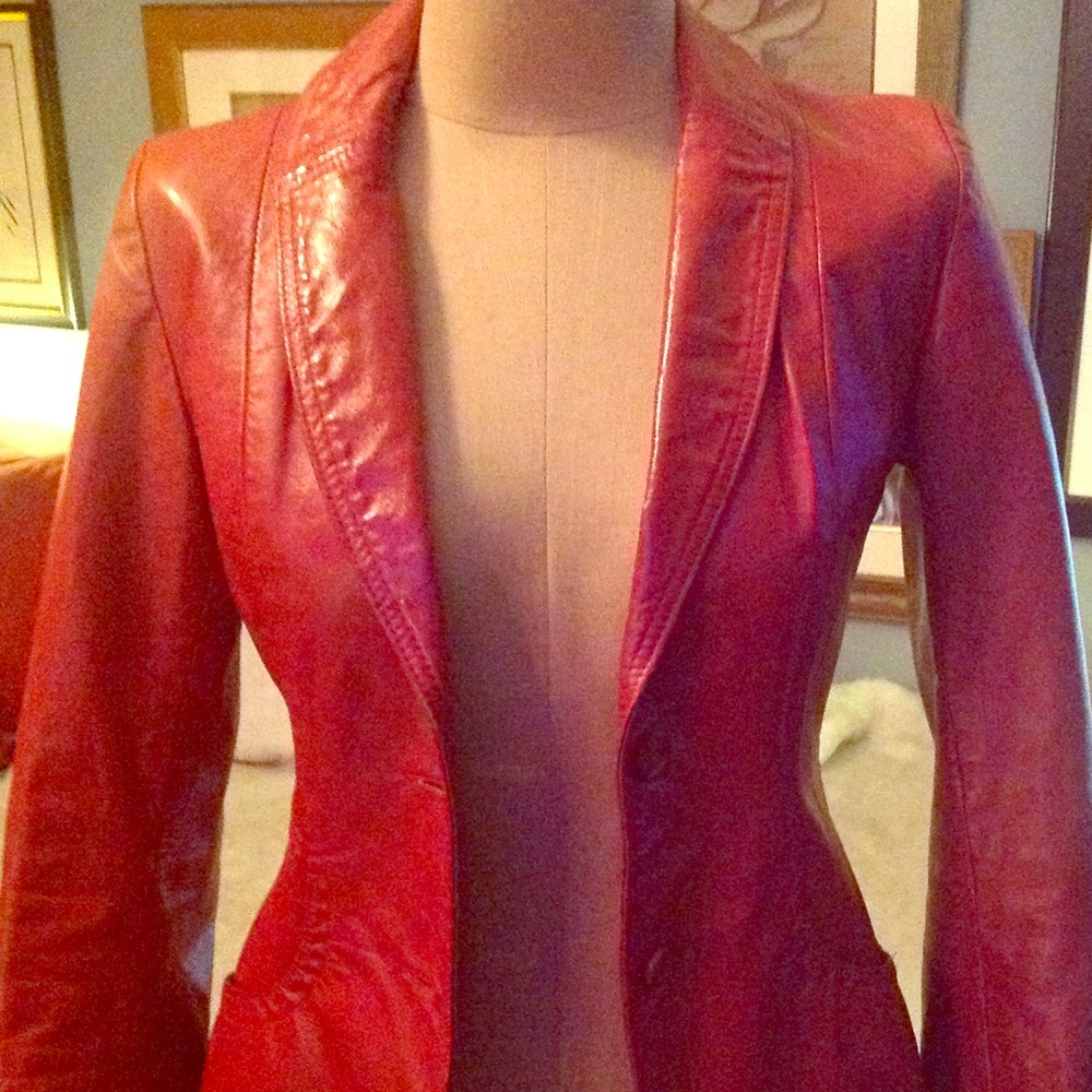 Vintage red leather jacket