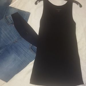 Super Soft Low Cut Top/Tank in Black Maternity M. Super Soft Low Cut Top/Tank in Black Maternity M.