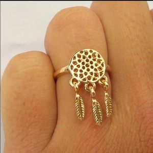 Gold plated 925 sterling silver dream catcher ring Gold plated 925 sterling silver dream catcher ring