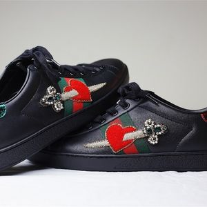 Gucci New Ace Low Top Lace Up Sneakers *40*