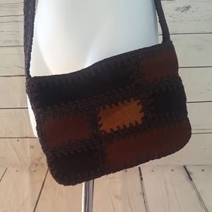 Nine West brown leather/suede patchwork hobo purse Nine West brown leather/suede patchwork hobo purse