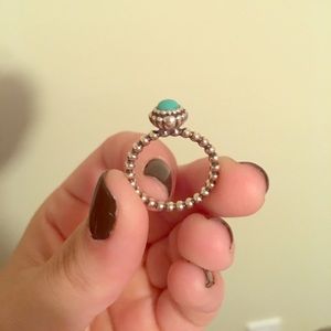 Silver Pandora ring with turquoise stone Silver Pandora ring with turquoise stone