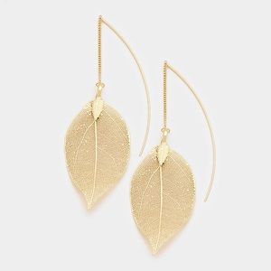 Filigree Leaf metal Dangle Earring Filigree Leaf metal Dangle Earring