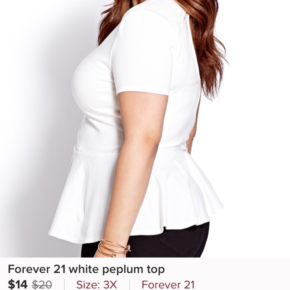 White peplum top 3x