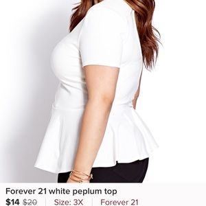 White peplum top 3x