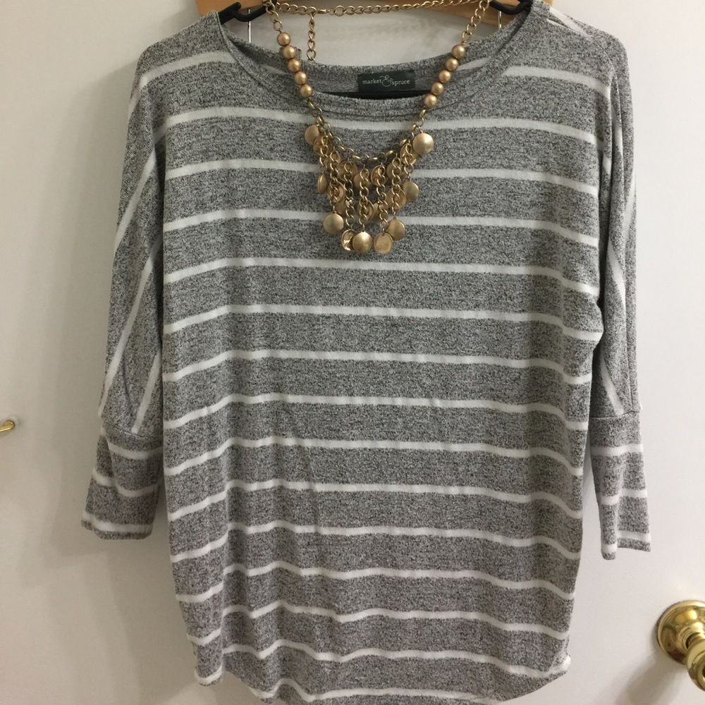 Market & Spruce Striped knit corrina Dolman-XS