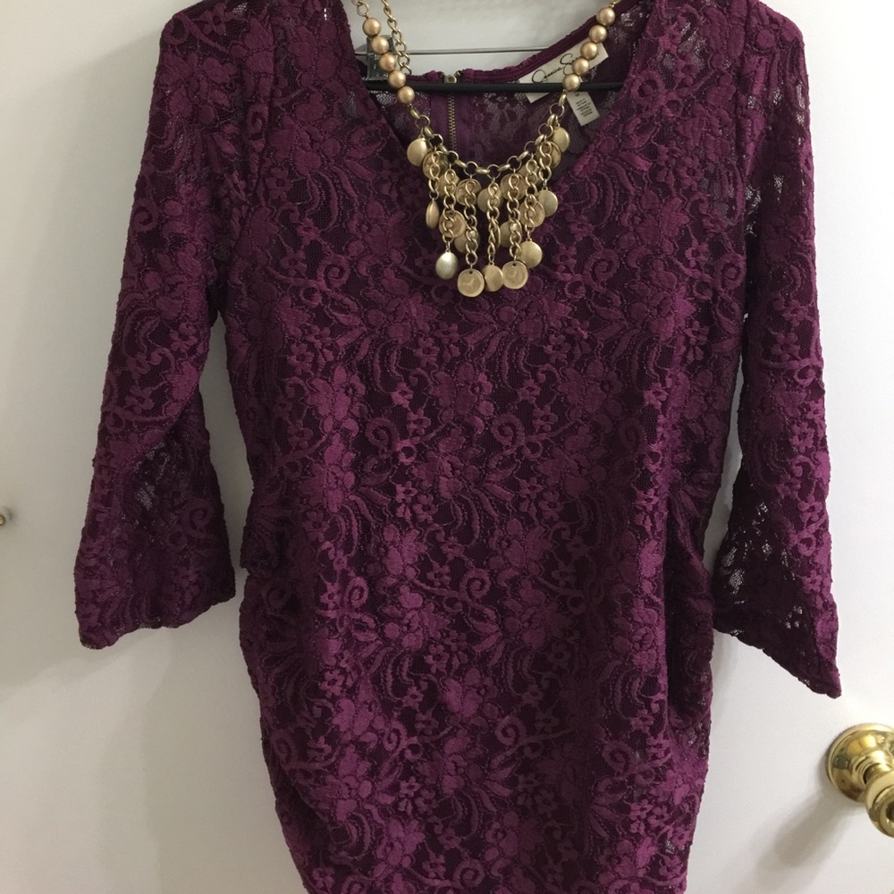 Jessica Simpson Purple Lace Maternity Top- Sz M