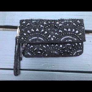 Aldo Beaded black zipped envelope clutch wristlet Aldo Beaded black zipped envelope clutch wristlet