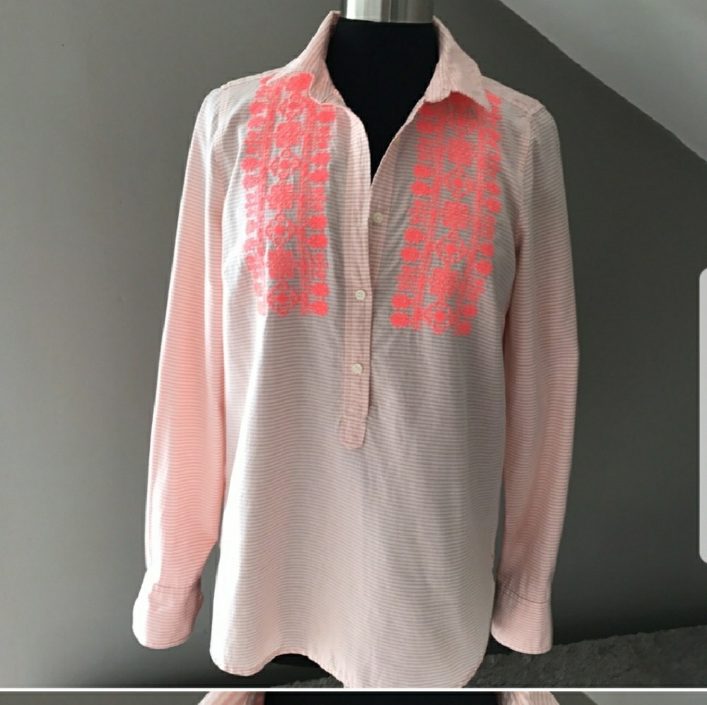 J Crew embroidered long sleeve