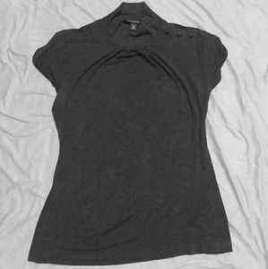 BANANA REPUBLIC High Neck Shirt w/Button Shoulder