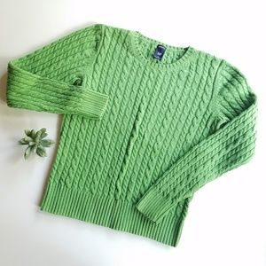 GAP Green Cable Knit Sweater Size M GAP Green Cable Knit Sweater Size M