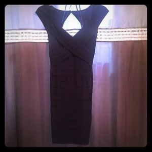 Navy blue formal dress.