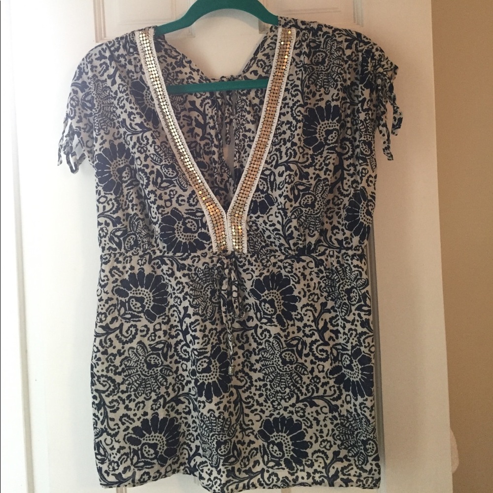 Victoria's Secret gold, deep V blouse.