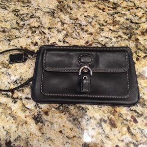 Black leather Coach wristlet Black leather Coach wristlet