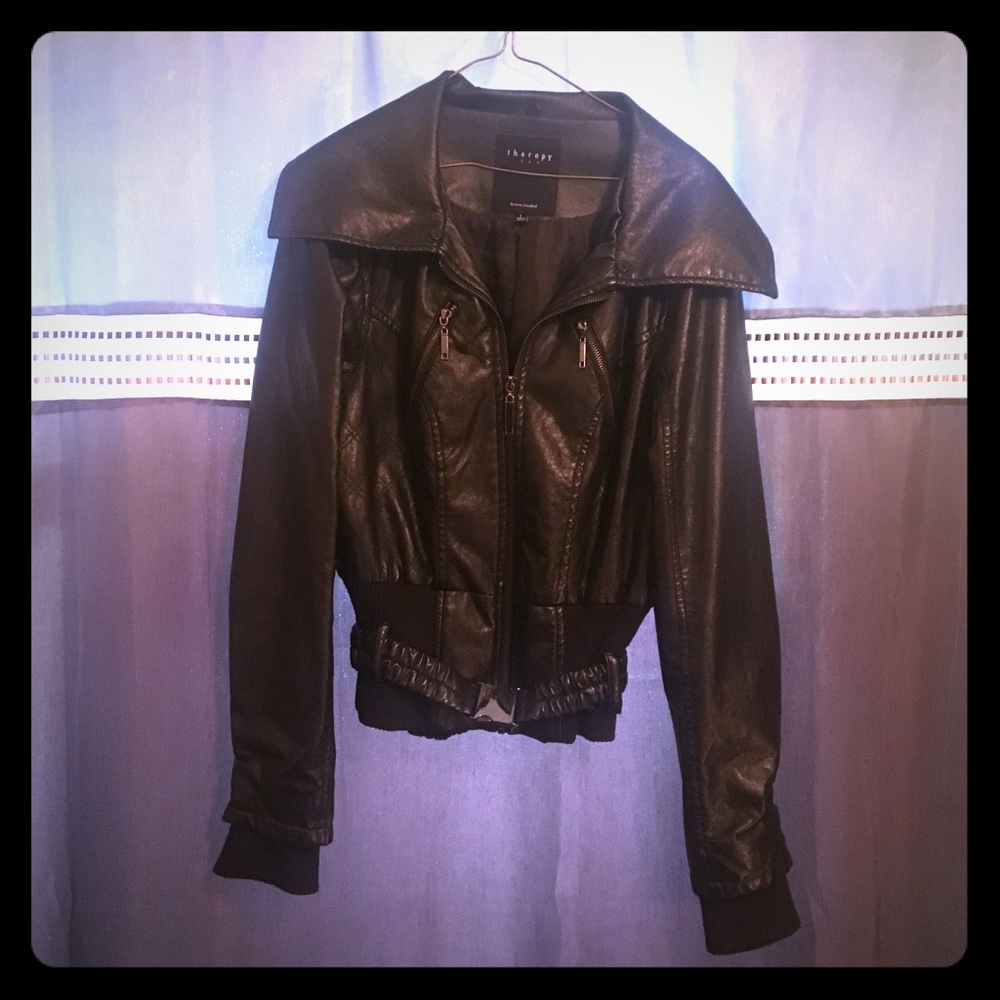 🏍🕶Black mock leather jacket.