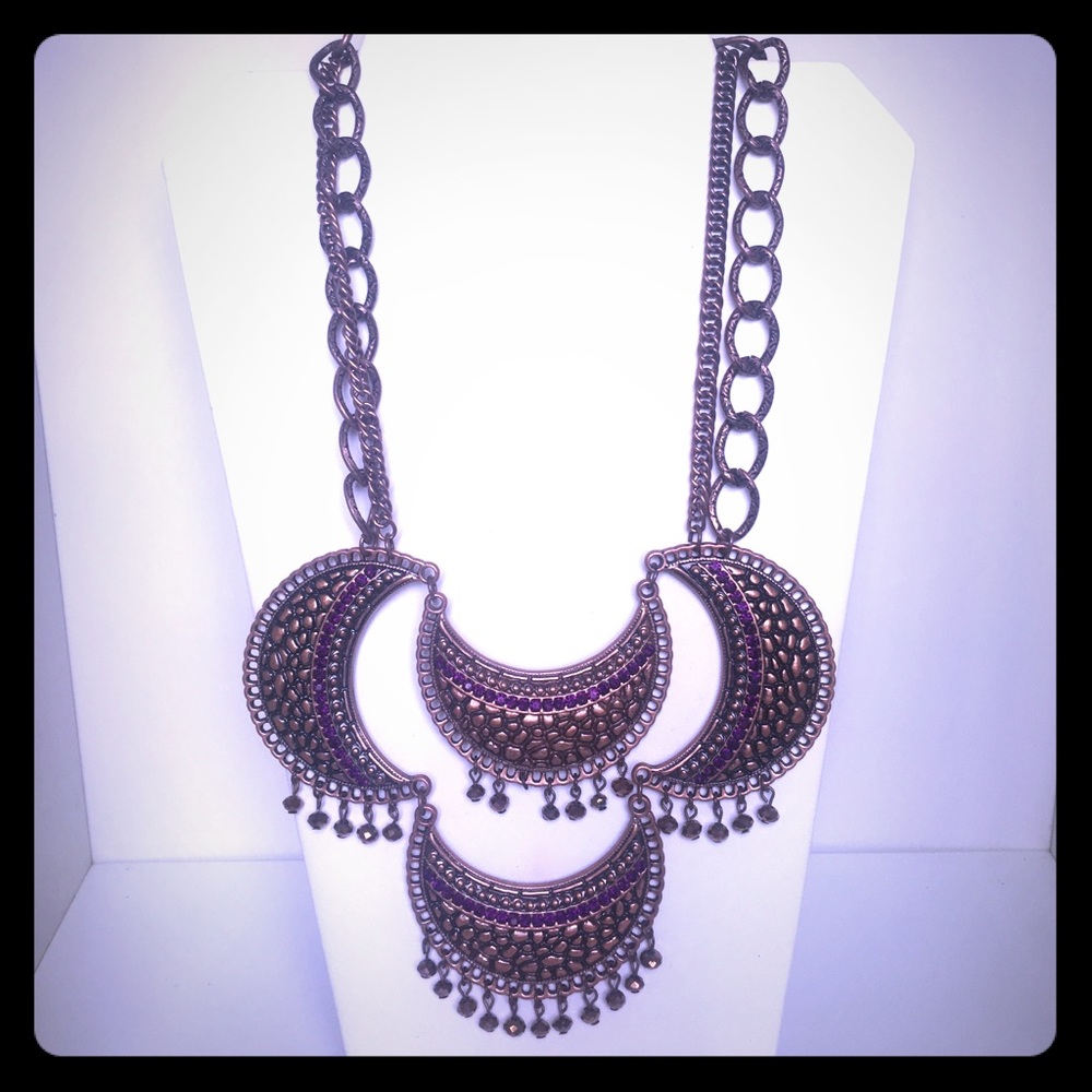 Necklace with large half moons