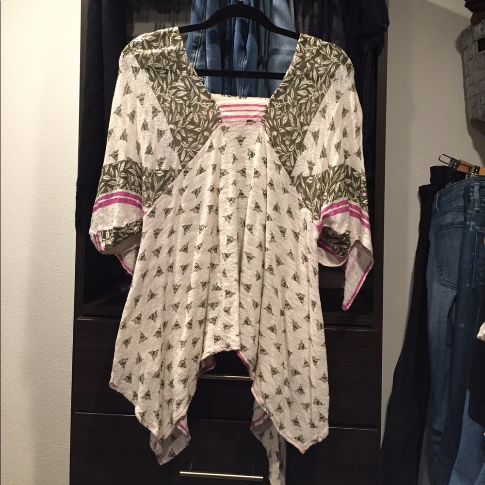 Free People Boho top uneven hem S