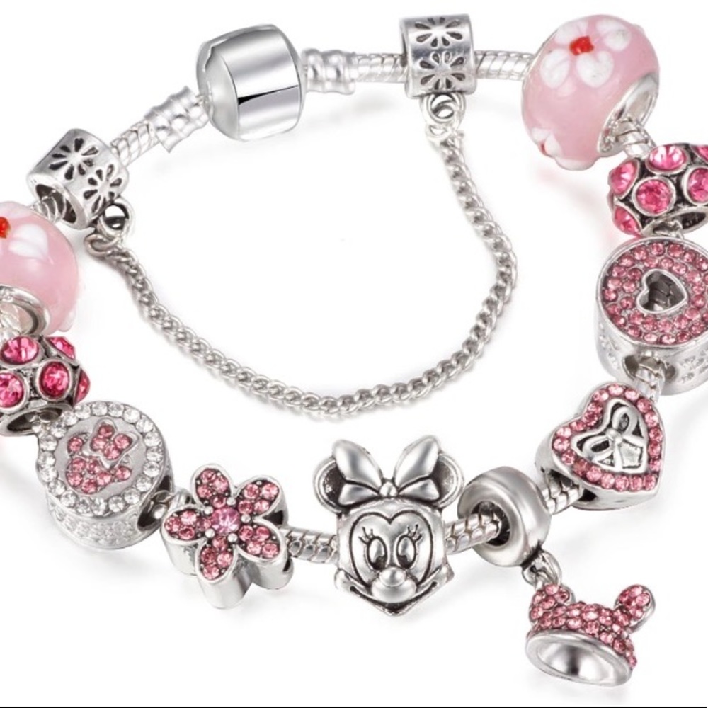 Silver Mickey Mouse Charm Bracelet