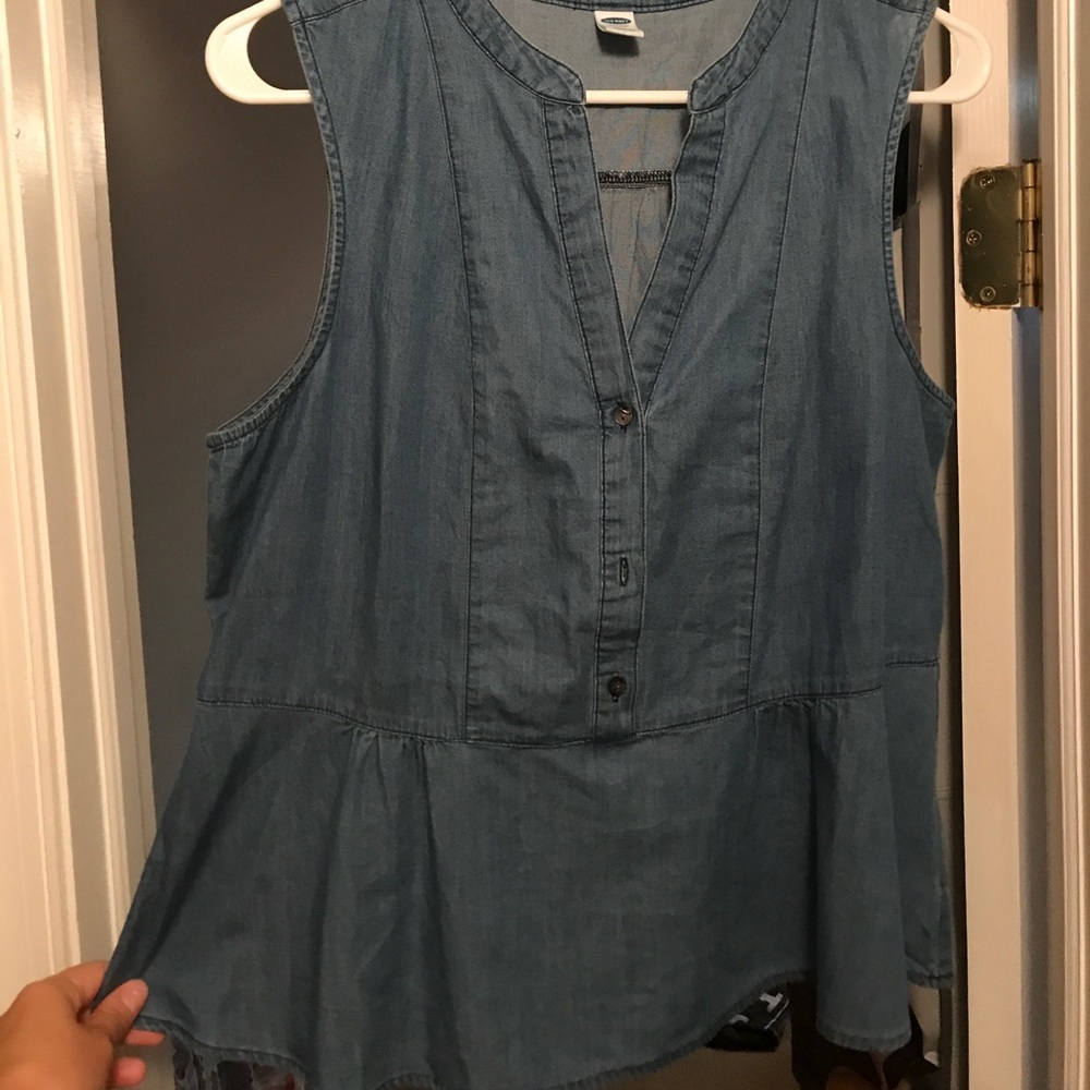Old navy denim peplum top. Never worn