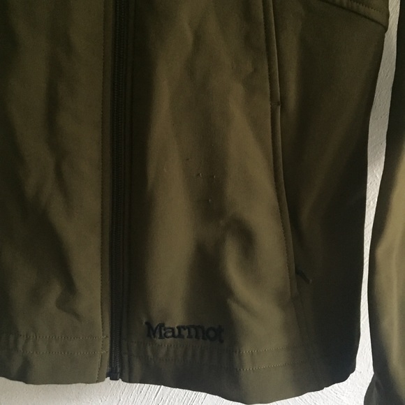 MARMOT BRAND OLIVE FUR HOOD WARM ZIP JACKET COAT M - Picture 7 of 16
