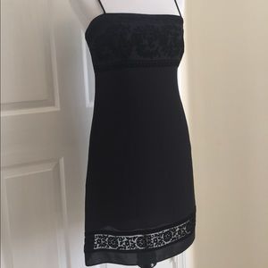Laundry Velvet & Chiffon Black Dress