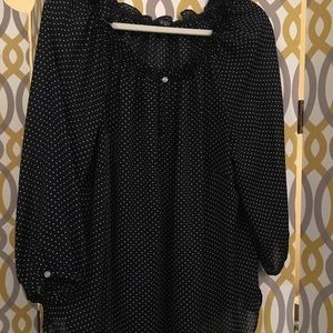 Chaps navy w/ polka dots top