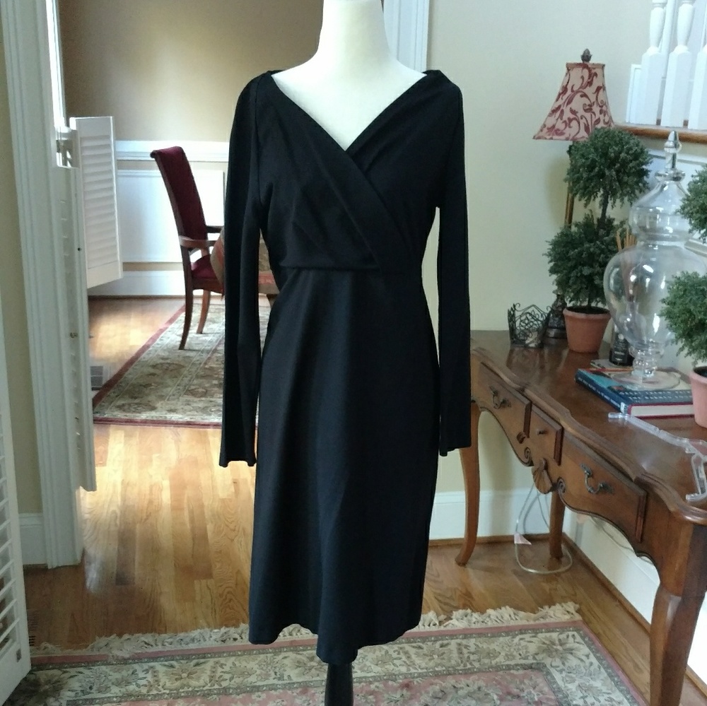 Talbots V neck line pleated bust Dress