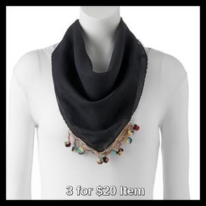 madden NYC Pom-Pom Neckerchief in Black madden NYC Pom-Pom Neckerchief in Black