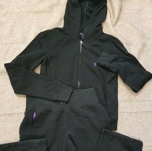 all black polo sweat suit